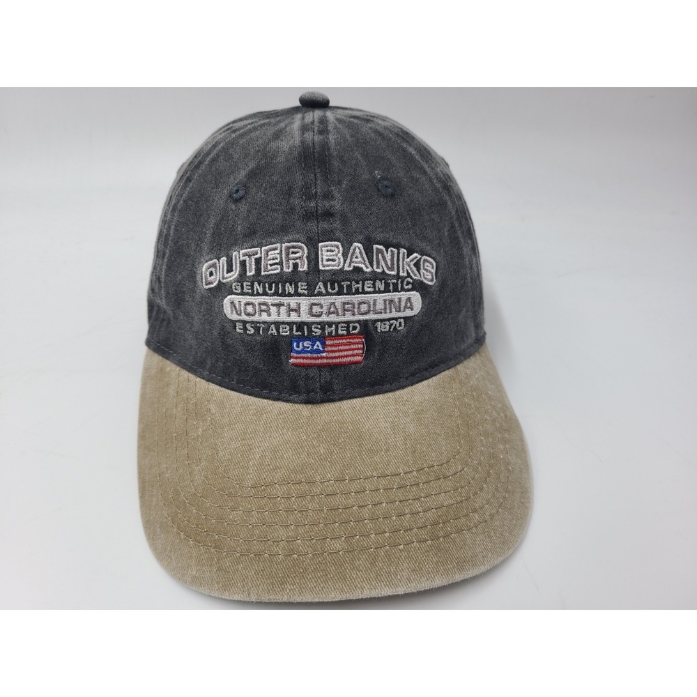 Vintage Outer Banks North Carolina Adjustable Hat Cap Dad Men Women Black Beige
